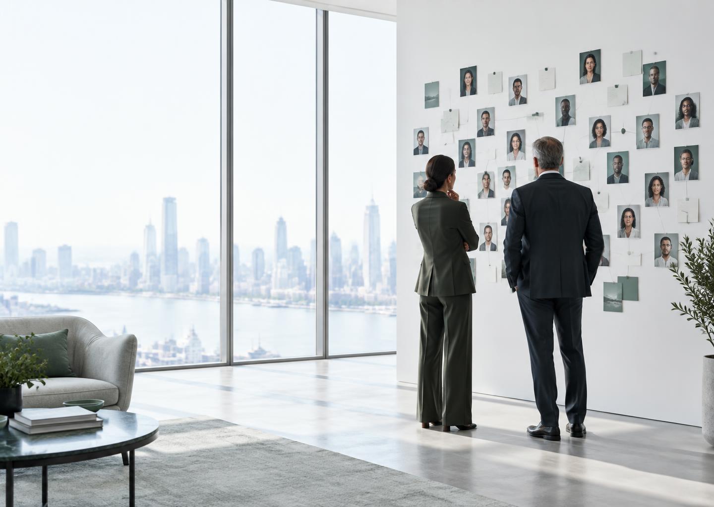 Leaders examining a talent network